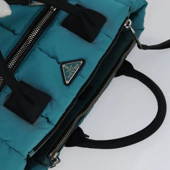 PRADA Hand Bag Nylon 2way Turquoise Blue Auth 111354V - Picture 7 of 14